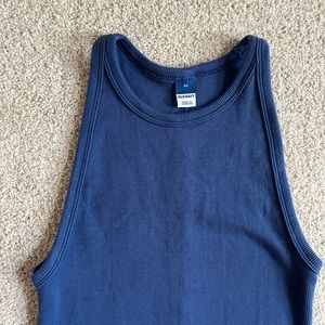 Old Navy Fitted Sleeveless Rib-Knit Mini Royal Dress Blue XS